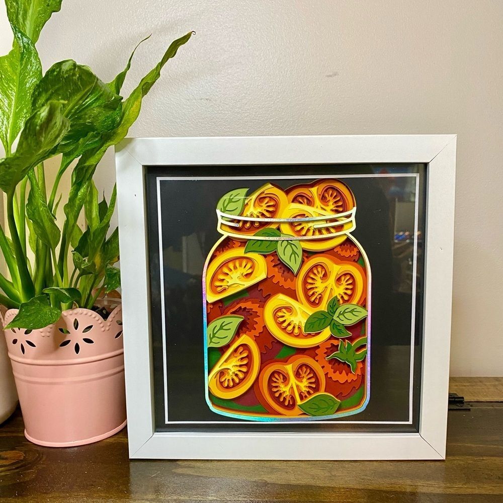3D Tomato Sauce Jar Shadowbox